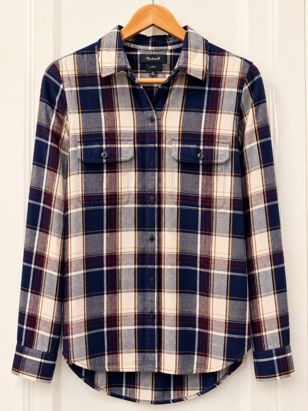 Madewell Plaid Flannel Button-Up Shirt Classic M